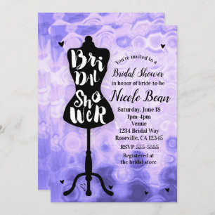 Mannequin Modern Glam Mode Lila Möhippa Inbjudningar