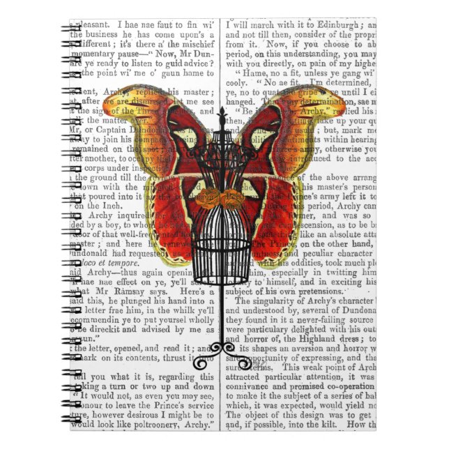 Mannequin Red and Gult Butterfly Anteckningsbok (Framsidan)