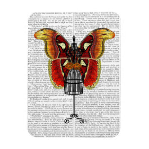 Mannequin Red and Gult Butterfly Magnet