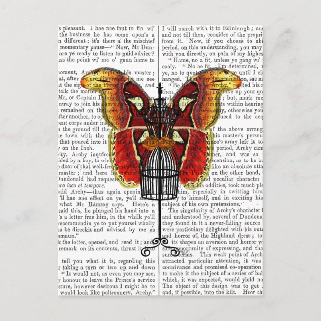 Mannequin Red and Gult Butterfly Vykort (Framsida)