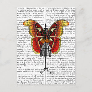 Mannequin Red and Gult Butterfly Vykort