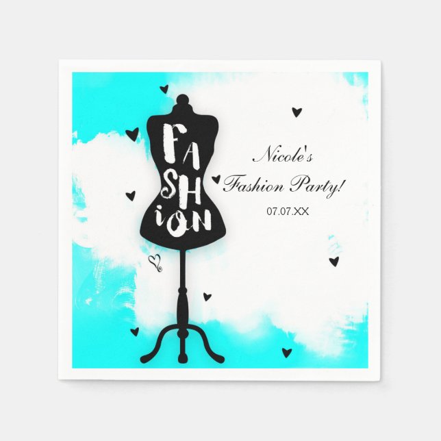 Mannequin stand MODE Aqua & White med Hearts Pappersservett (Framsidan)