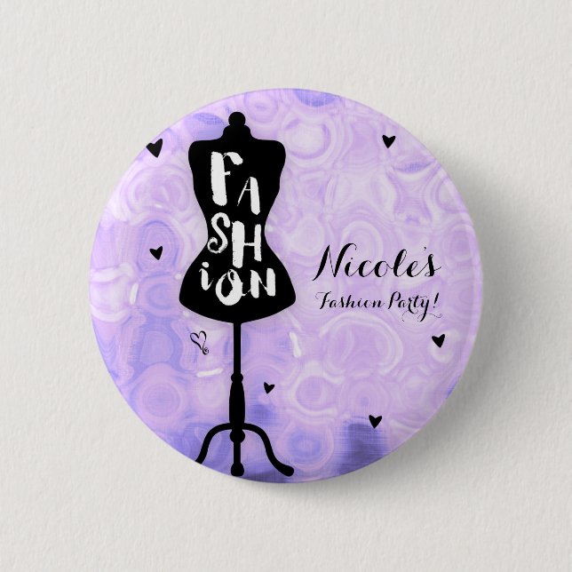 Mannequin Vintage Retro Lila MODE Party Knapp (Framsida)