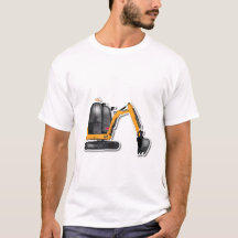 Männer Basic T-Shirt mit witzigem Bagger-Motiv
