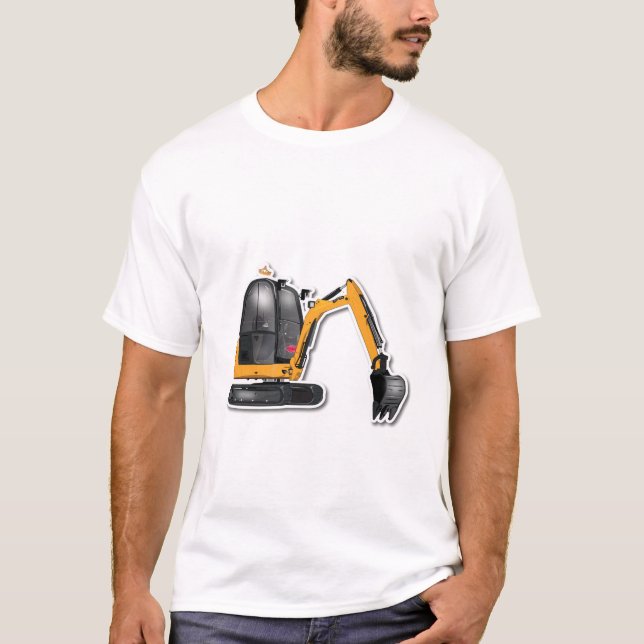 Männer Basic T-Shirt mit witzigem Bagger-Motiv (Framsida)