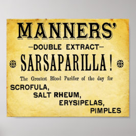 Manners Dubbla Extract Sarsaparilla Print Poster