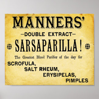 Manners Dubbla Extract Sarsaparilla Print Poster