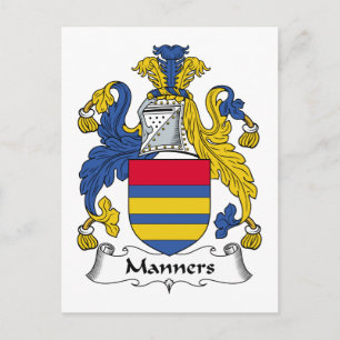 Manners Family Crest Vykort