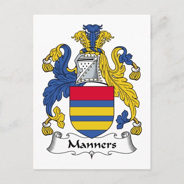 Manners Family Crest Vykort (Framsida)