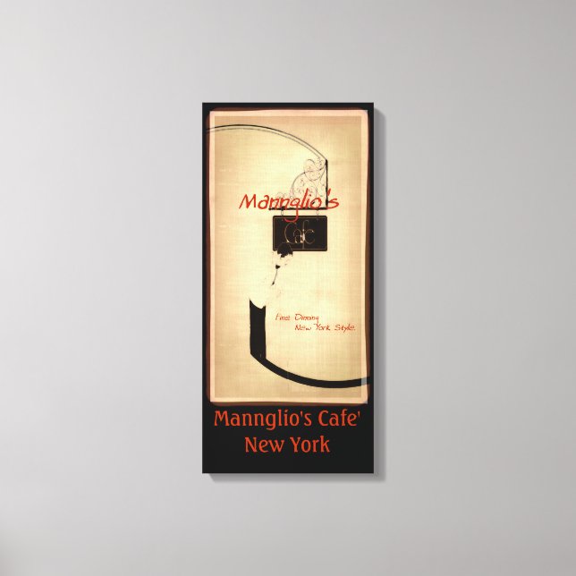 Mannglios cafe" canvastryck (Framsida)