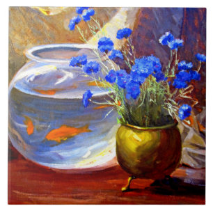 Mannheim - Goldfish Bowl and Flowers Kakelplatta