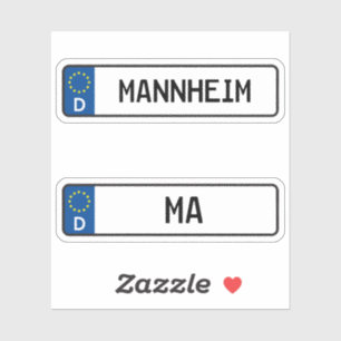 Mannheim kennzeichen, tyska registreringsskylten klistermärken