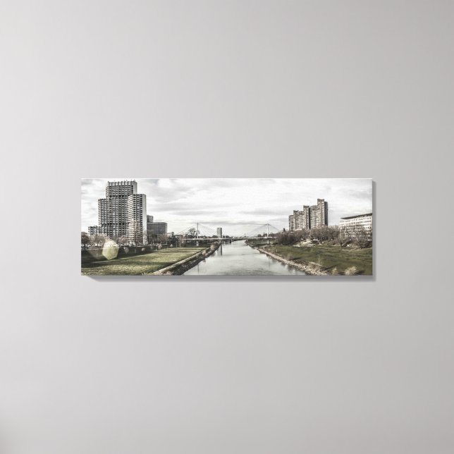Mannheim Neckar (Neckarpromenade) Canvastryck (Framsida)
