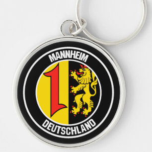 Mannheim Round Emblem Rund Silverfärgad Nyckelring