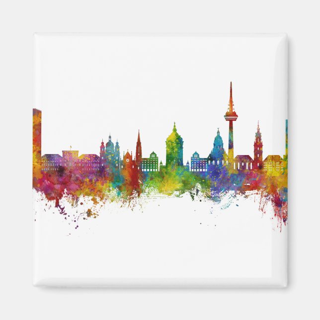 Mannheim Tyskland Skyline Magnet (Framsidan)