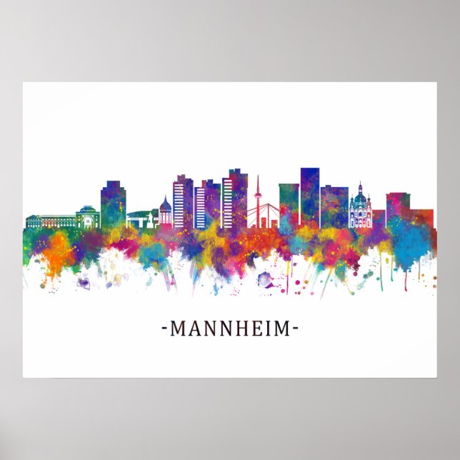 Mannheim Tyskland Skyline Poster (Framsidan)
