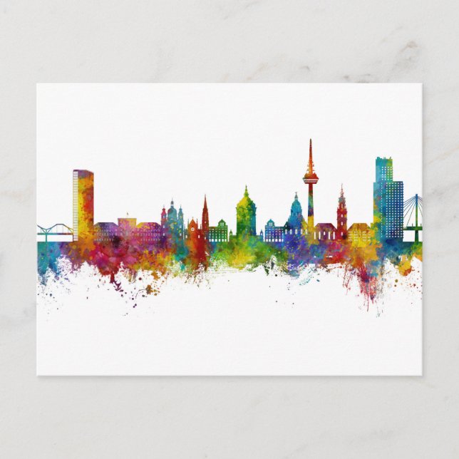 Mannheim Tyskland Skyline Vykort (Framsida)