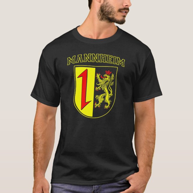 Mannheim Tyskland Wappen/Vapensköld Tee Shirt (Framsida)