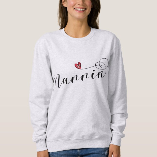 Mannin, Isle of Man Heart, Manx T Shirt (Framsida)