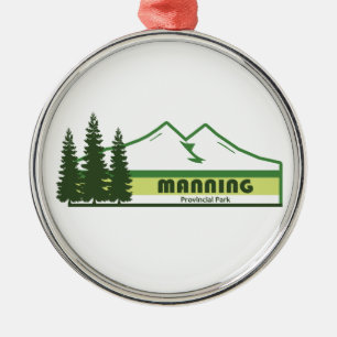 Manning Provincial Park Gröna Ränder Julgransprydnad Metall