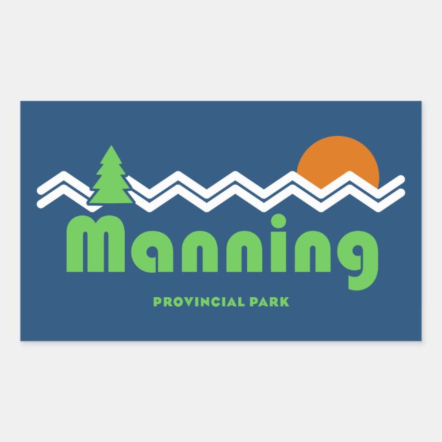 Manning Provincial Park Retro Rektangulärt Klistermärke (Framsida)
