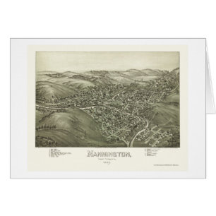 Mannington panorama- karta för WV - 1897 Hälsningskort