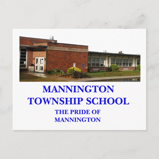 MANNINGTON TOWNSHIP SCHOOL POSTKORT VYKORT (Framsida)