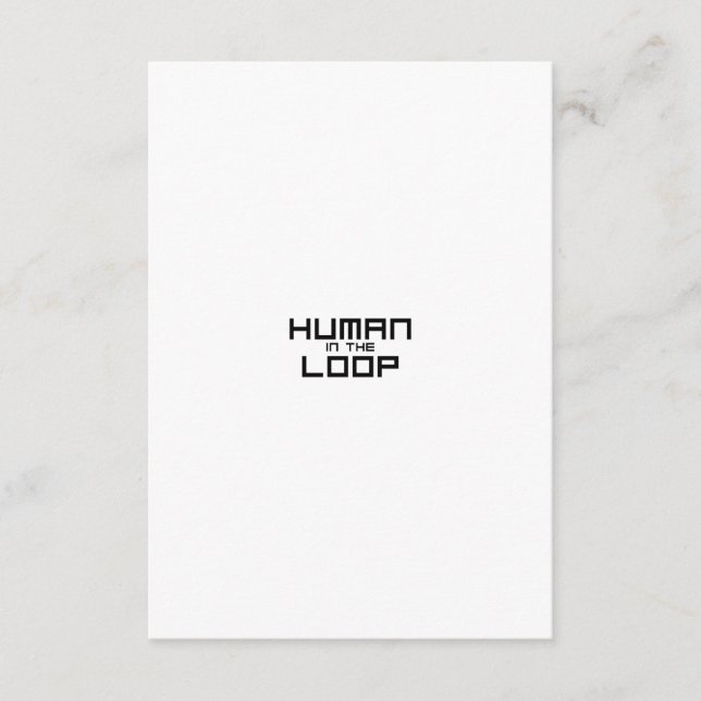 Människa i slingan minimalistisk industriell kapsl tilläggskort (Framsida)