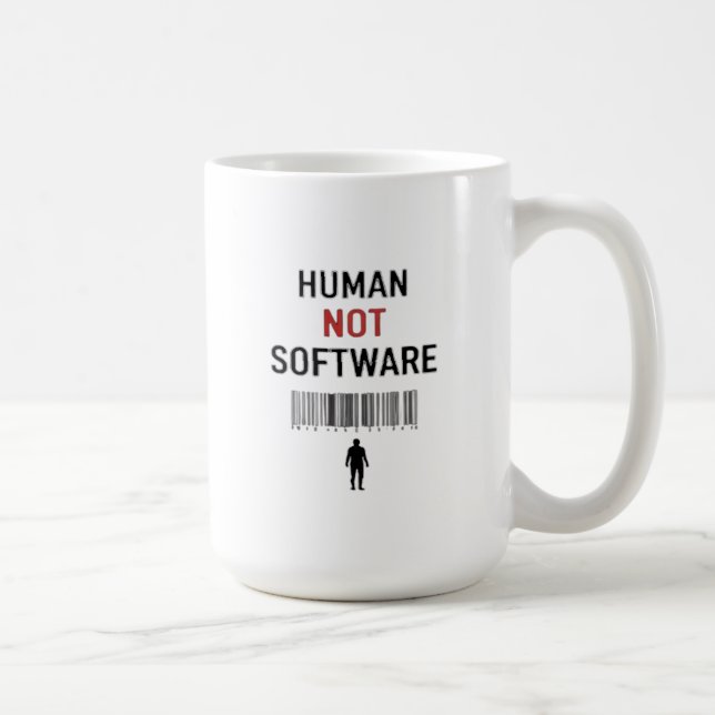 Människa inte mjukvara kaffemugg (Höger)