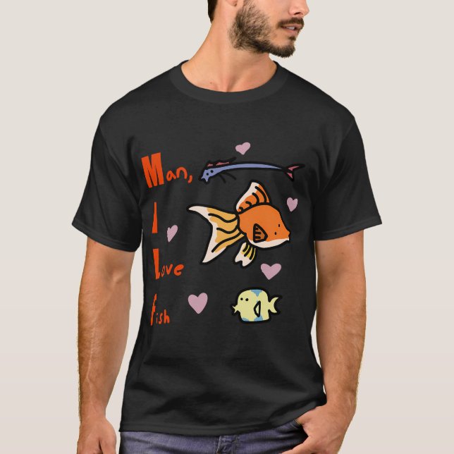 Människa, jag älskar fisk t shirt (Framsida)