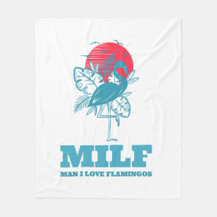 Människa Jag älskar flamingos Fleecefilt
