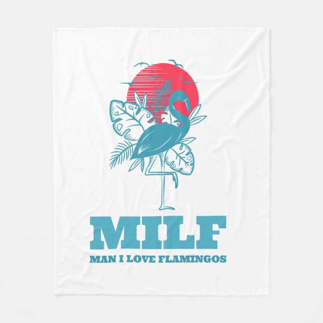 Människa Jag älskar flamingos Fleecefilt (Framsidan)