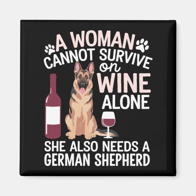 Människa Kvinna Kan Inte Överleva Vin Ensam Behöve Magnet (Framsidan)
