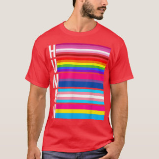 Människa med Lesbisk Gay Bi Transgender och Pan Fl T Shirt