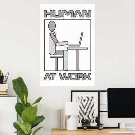 Människa på jobbet 18 x 24 Postertryck Poster
