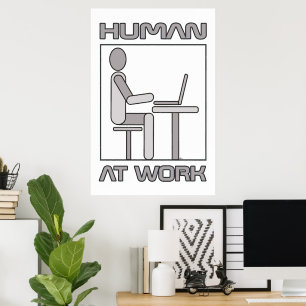 Människa på jobbet 18 x 24 Postertryck Poster