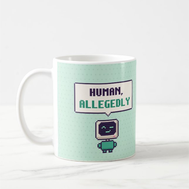 Människa, påstått rolig AI Pixel-mugg Kaffemugg (Vänster)