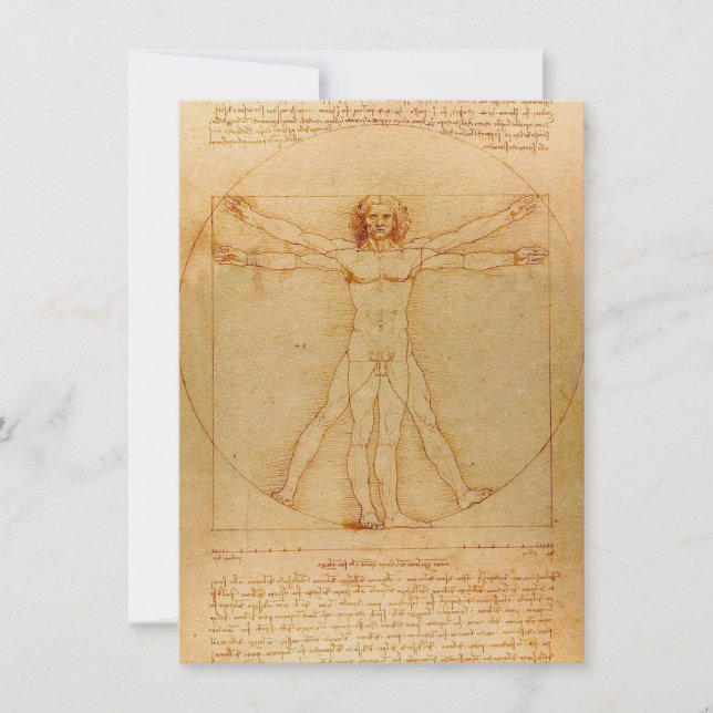Människaanatomi, Vitruvian man av Leonardo Da Inbjudningar (Framsida)