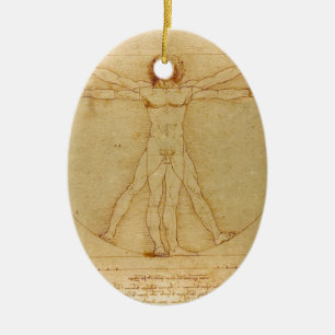 Människaanatomi, Vitruvian man av Leonardo Da Julgransprydnad Keramik