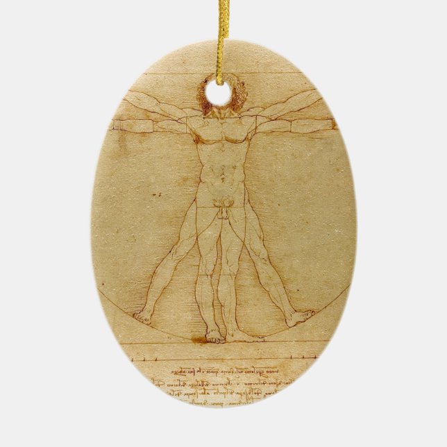 Människaanatomi, Vitruvian man av Leonardo Da Julgransprydnad Keramik (Framsidan)