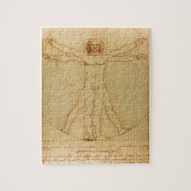 Människaanatomi, Vitruvian man av Leonardo Da Pussel (Vertikal)