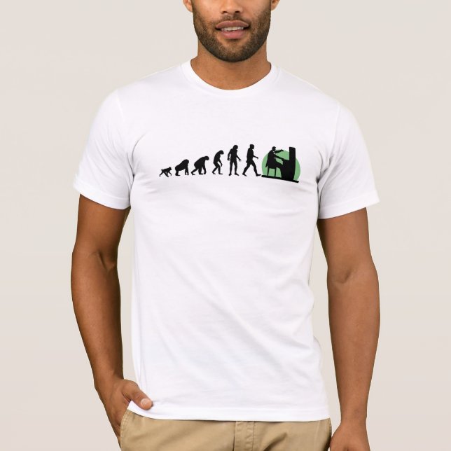 Människaevolution: Pianist Tee Shirt (Framsida)