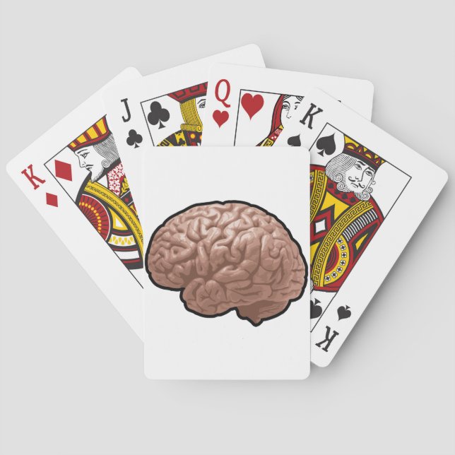 Människahjärna som leker kort spel kort (Baksidan)