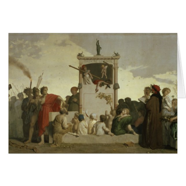 Människakomedin, c.1852 hälsningskort (Framsidan Horizontal)