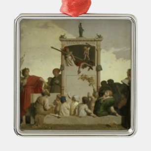 Människakomedin, c.1852 julgransprydnad metall