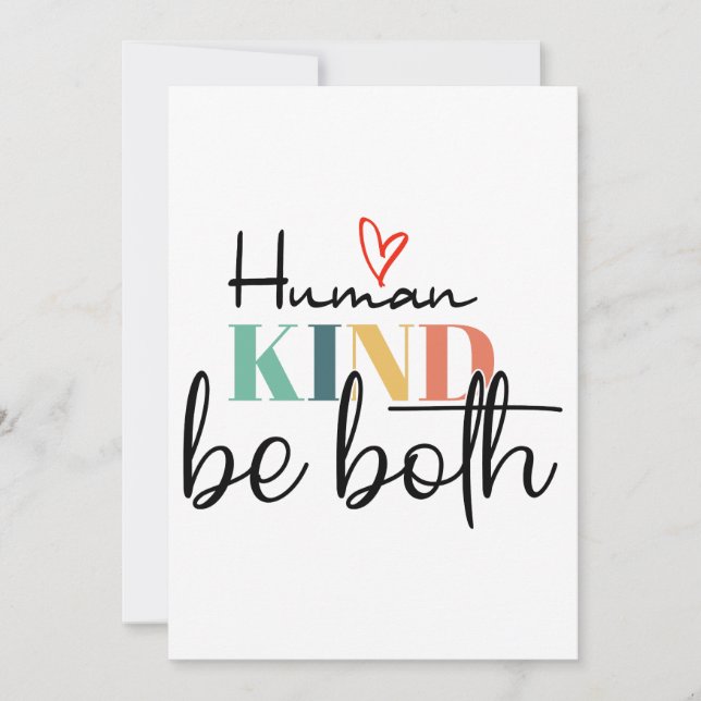 Människan är både skjortan, kindness Shirt, be Julkort (Framsida)