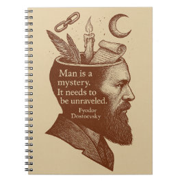 Människan är ett mystiskt Dostoevsky-citat Anteckningsbok