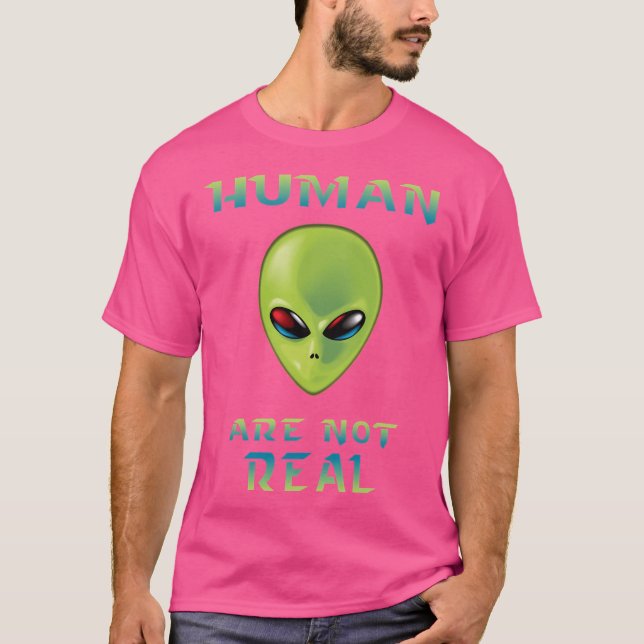 Människan är inte äkta Ufo Alien Xfiles T Shirt (Framsida)