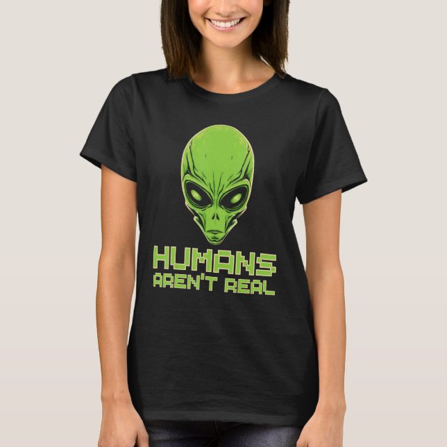 Människan är inte riktigt färgfull Alien Head Fest T Shirt (Framsida)