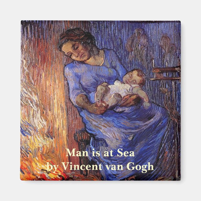 Människan befinner sig i havet av Vincent van Gogh Magnet (Framsidan)